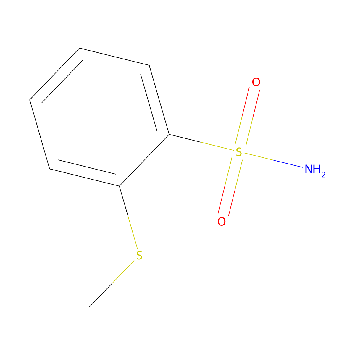 2-(Methylthio)benzenesulfonamide molecular structure, CAS 62533-39-5