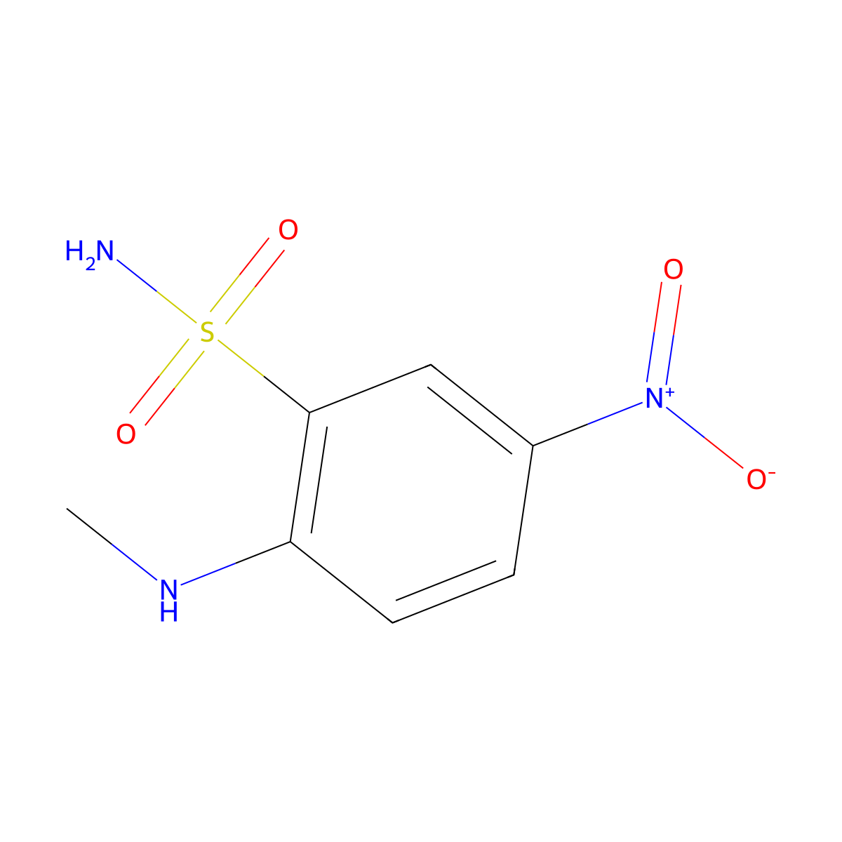 2-(Methylamino)-5-nitrobenzene-1-sulfonamide molecular structure, CAS 62533-50-0
