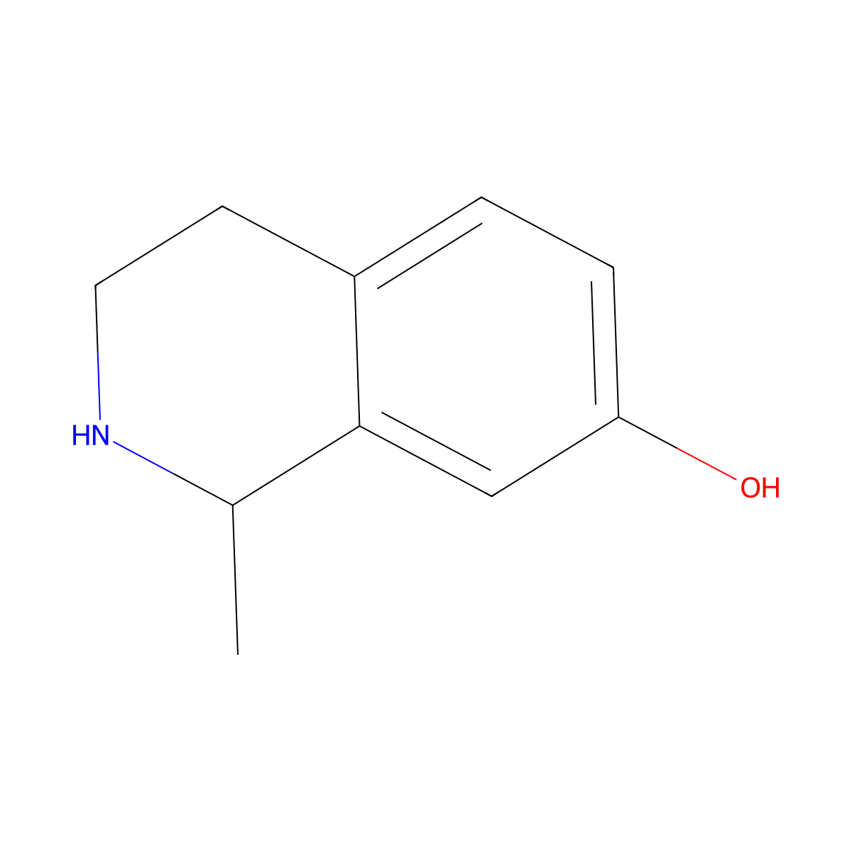 1-Methyl-1,2,3,4-tetrahydroisoquinolin-7-ol molecular structure, CAS 62535-38-0