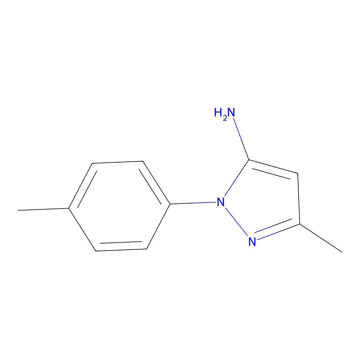 1H-Pyrazol-5-amine, 3-methyl-1-(4-methylphenyl)- molecular structure, CAS 62535-60-8