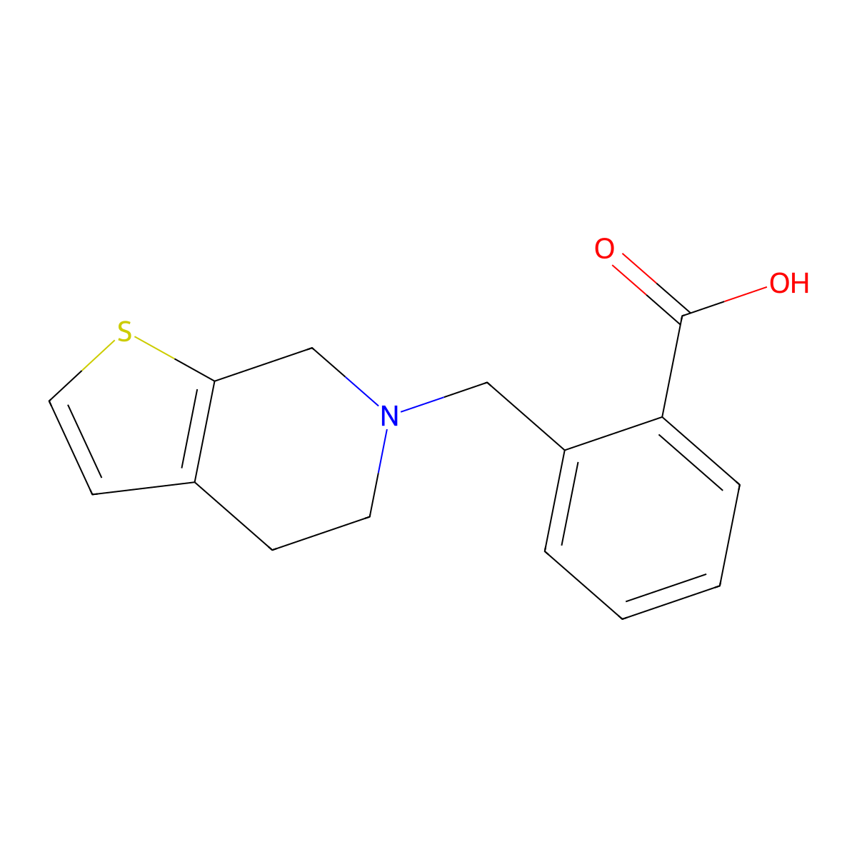 2-[(4,7-Dihydrothieno[2,3-c]pyridin-6(5H)-yl)methyl]benzoic acid molecular structure, CAS 62535-67-5