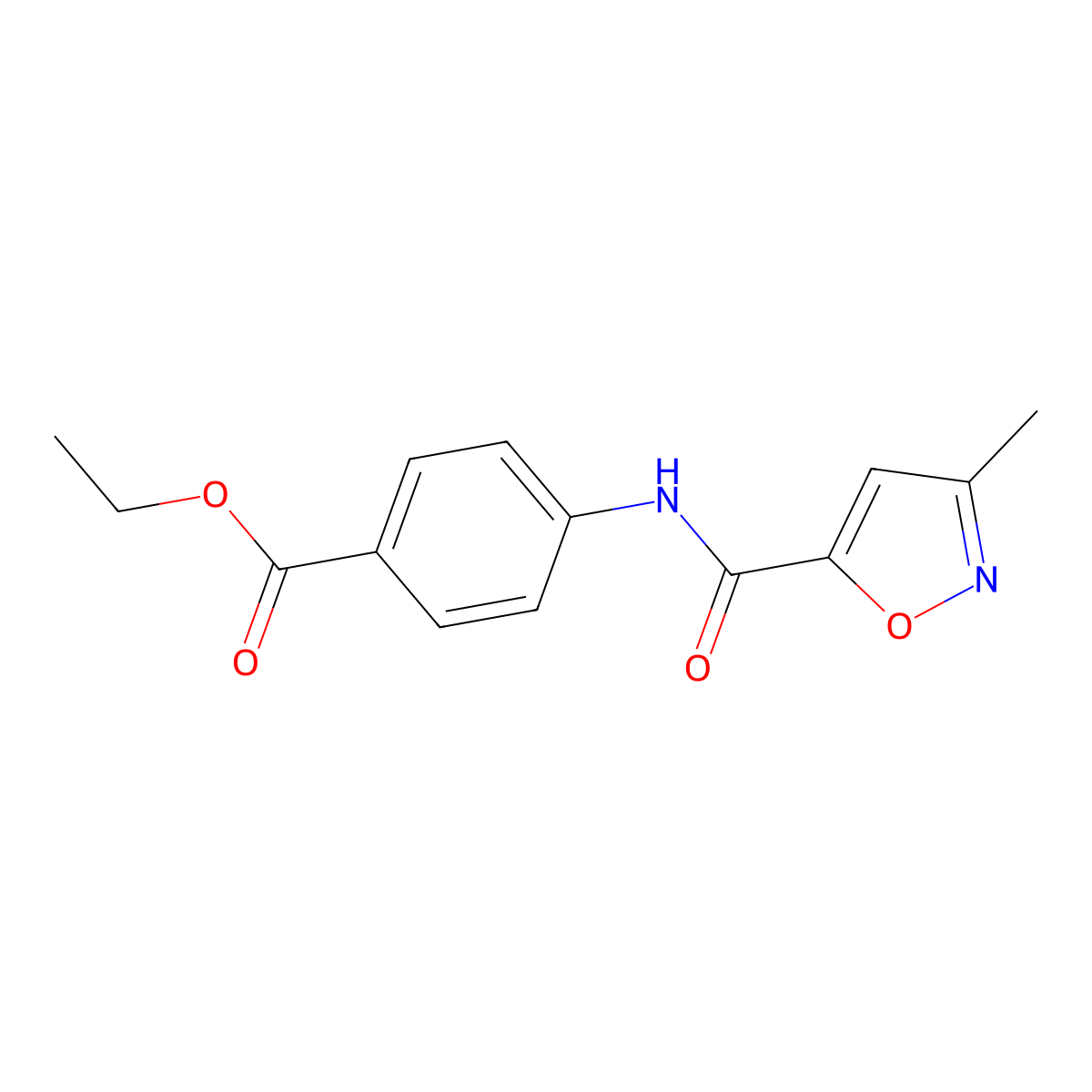 Ethyl 4-[(3-methyl-1,2-oxazole-5-carbonyl)amino]benzoate molecular structure, CAS 62536-29-2