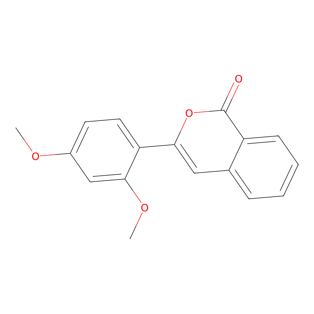 1H-2-Benzopyran-1-one, 3-(2,4-dimethoxyphenyl)- molecular structure, CAS 62536-81-6