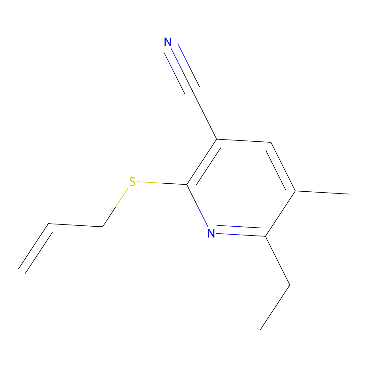 2-(Allylsulfanyl)-6-ethyl-5-methylnicotinonitrile molecular structure, CAS 625369-11-1