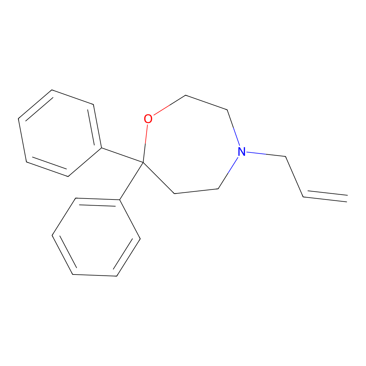 4-Allyl-7,7-diphenyl-1,4-oxazepane molecular structure, CAS 62537-41-1