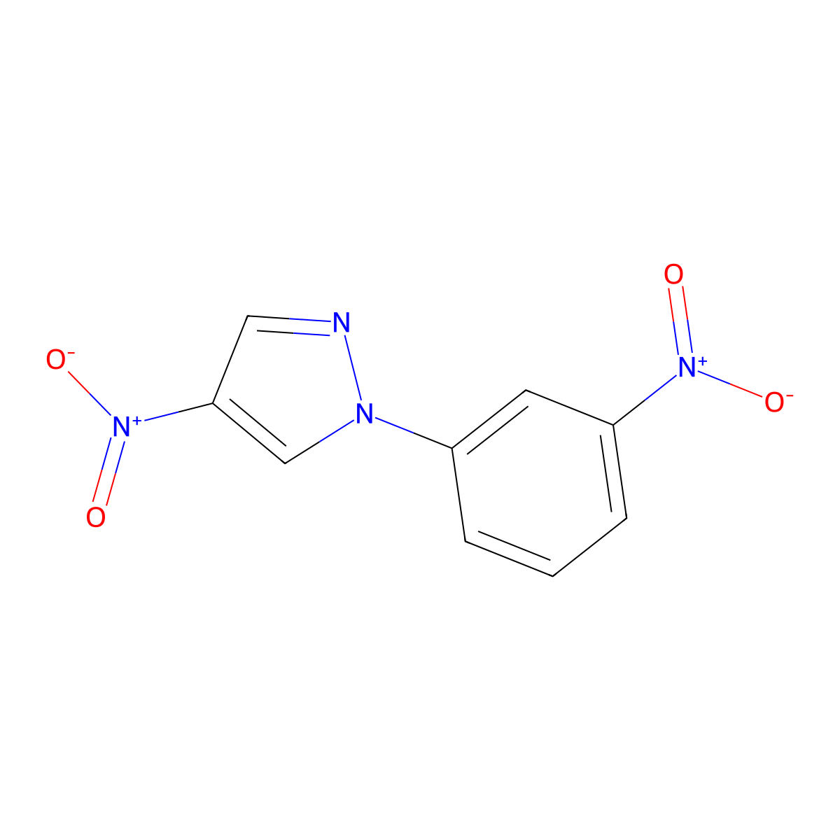 4-Nitro-1-(3-nitrophenyl)-1H-pyrazole molecular structure, CAS 62537-73-9
