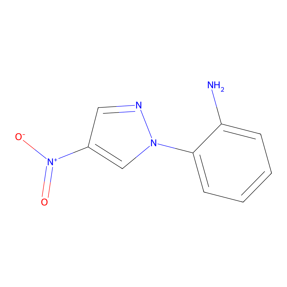 2-(4-nitro-1H-pyrazol-1-yl)aniline molecular structure, CAS 62537-74-0