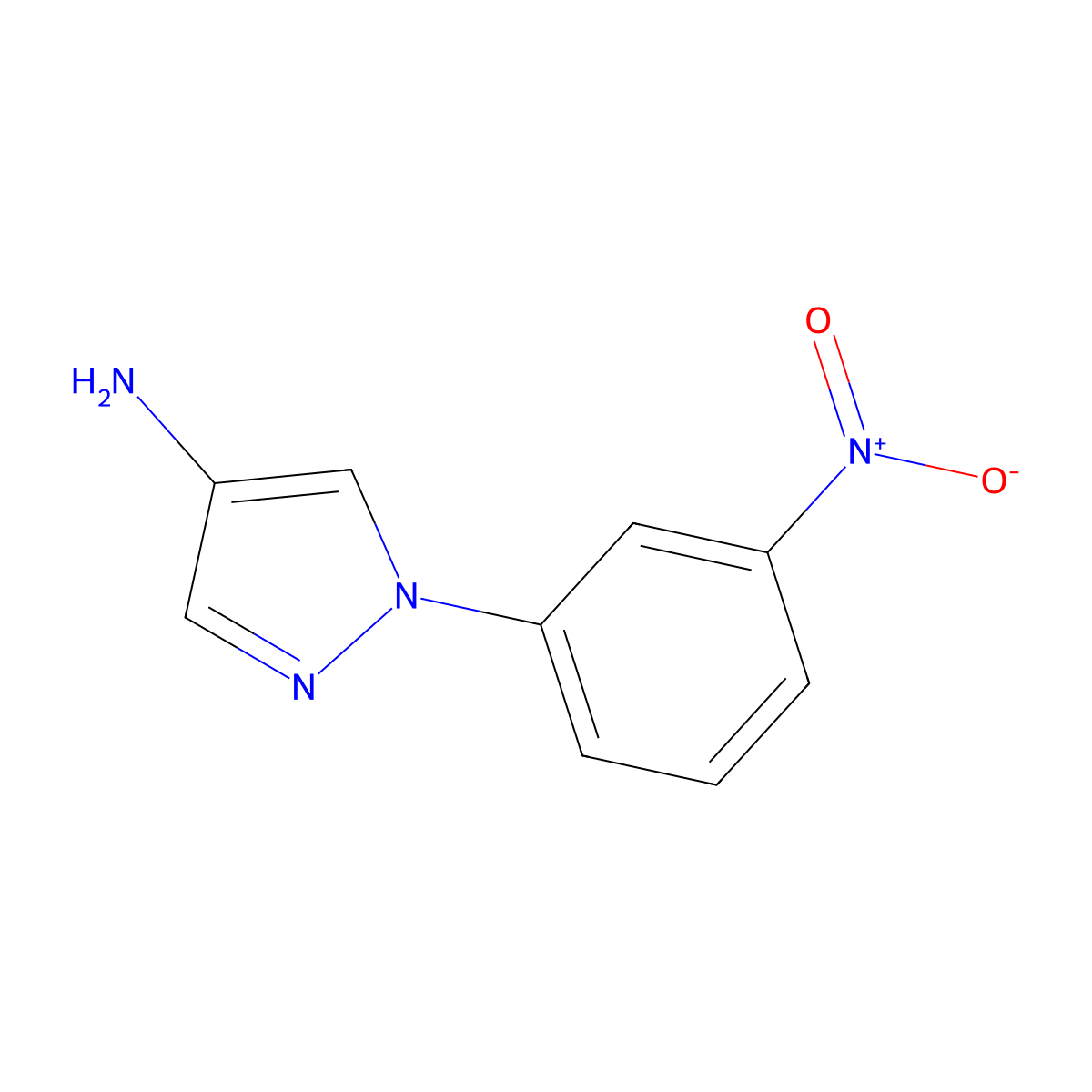 1-(3-Nitrophenyl)-1H-pyrazol-4-amine molecular structure, CAS 62537-81-9