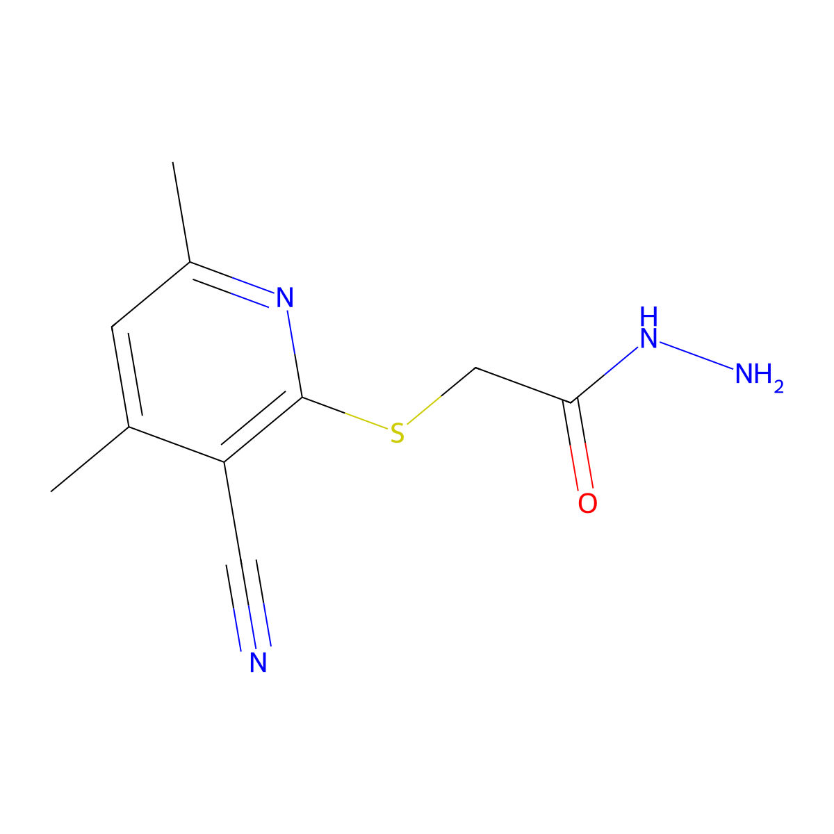 2-(3-Cyano-4,6-dimethylpyridin-2-yl)sulfanylacetohydrazide molecular structure, CAS 625375-18-0