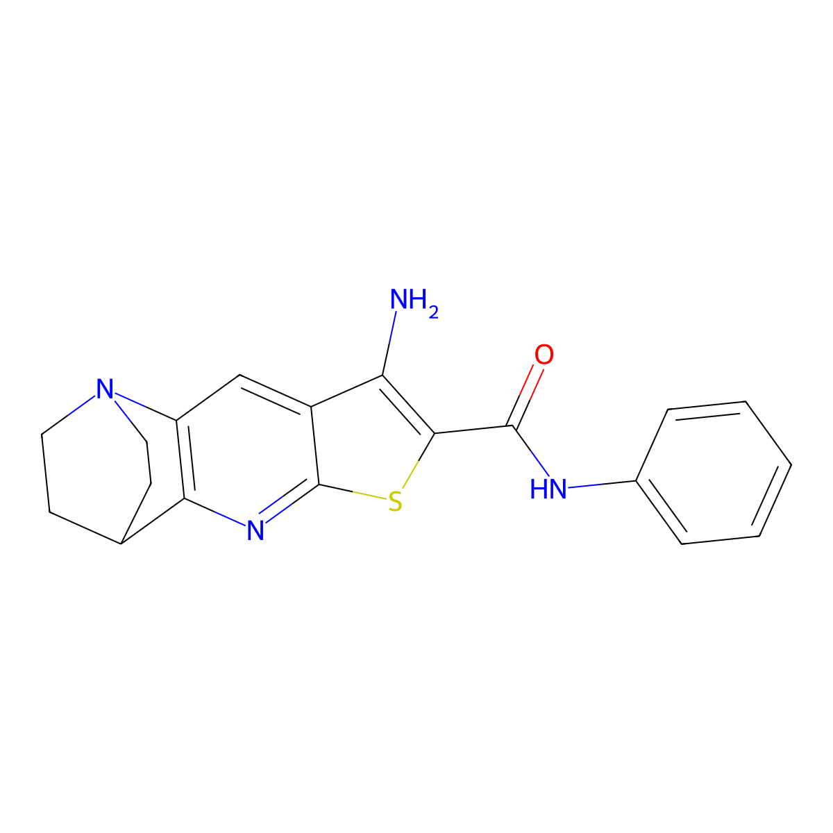 5-amino-N-phenyl-7-thia-1,9-diazatetracyclo[9.2.2.0~2,10~.0~4,8~]pentadeca-2(10),3,5,8-tetraene-6-carboxamide molecular structure, CAS 625376-26-3