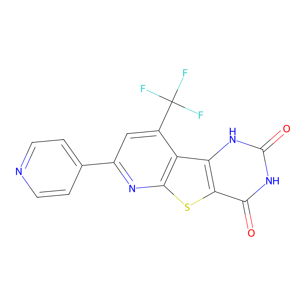 6-Hydroxy-11-(pyridin-4-yl)-13-(trifluoromethyl)-8-thia-3,5,10-triazatricyclo[7.4.0.0^{2,7}]trideca-1(9),2(7),5,10,12-pentaen-4-one molecular structure, CAS 625376-68-3
