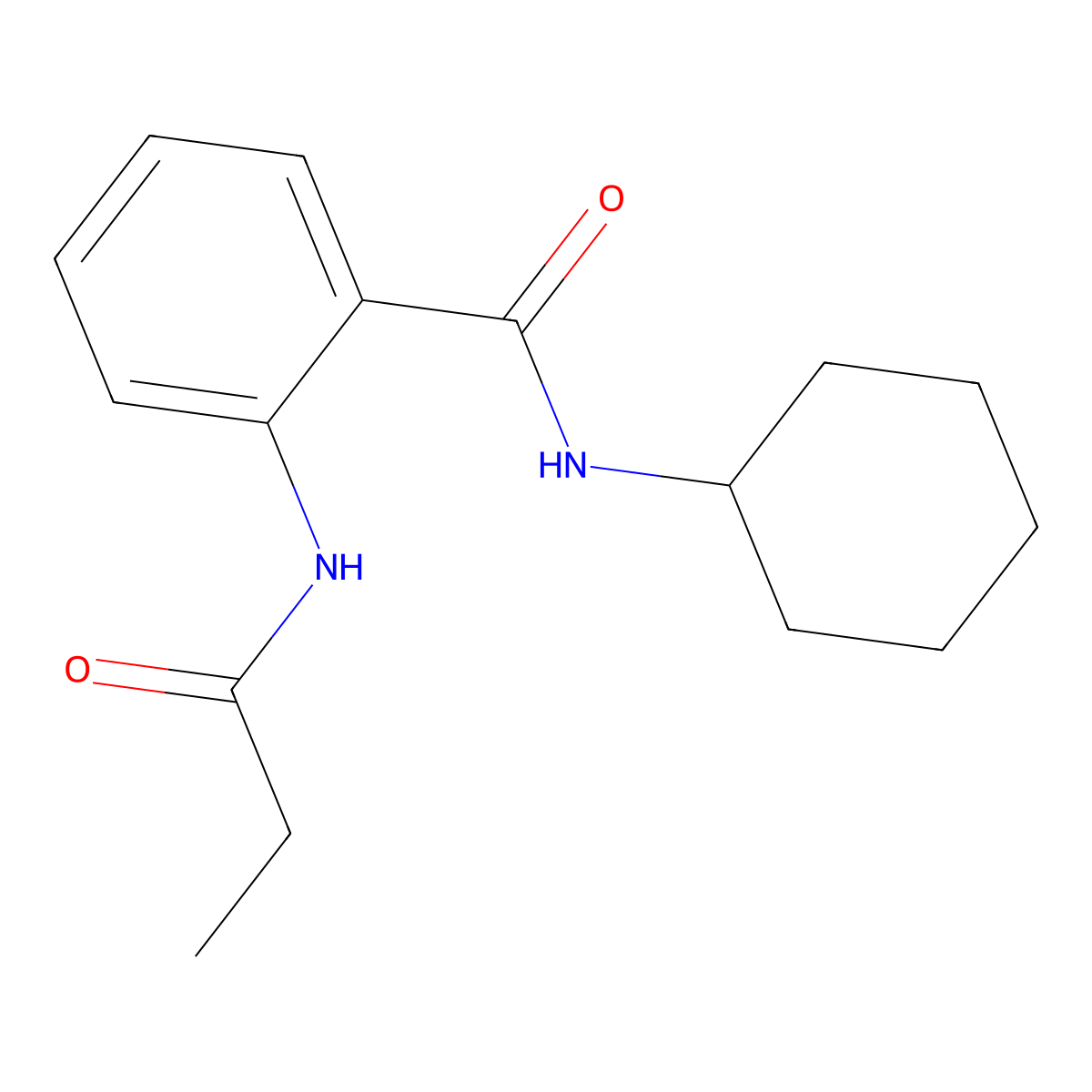 N-cyclohexyl-2-(propanoylamino)benzamide molecular structure, CAS 625379-45-5
