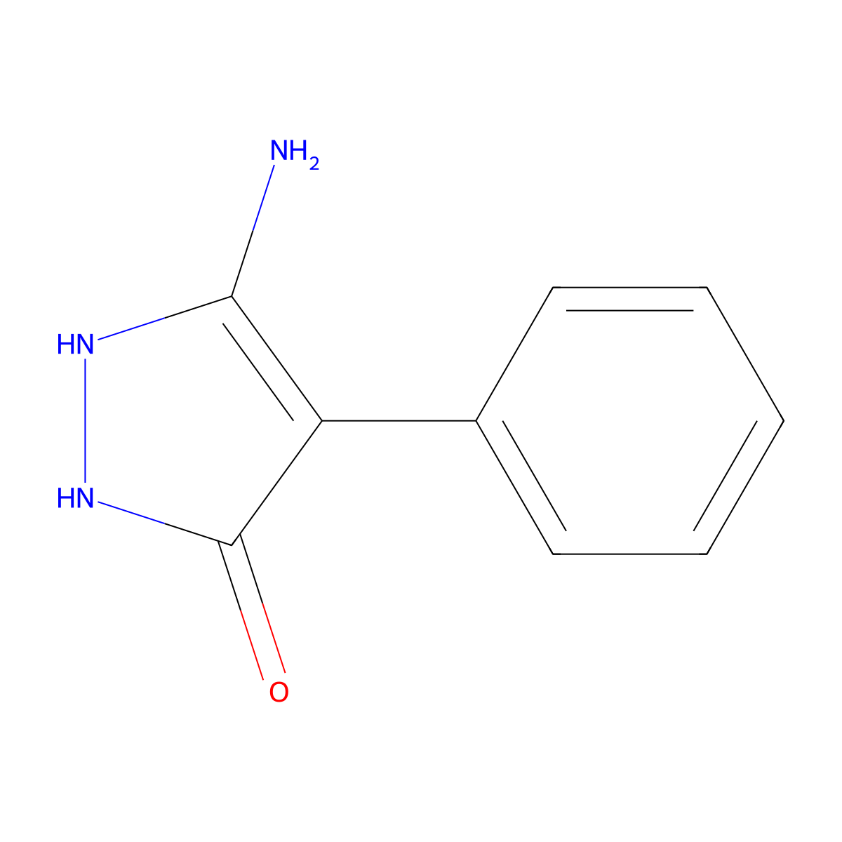 5-amino-4-phenyl-1H-pyrazol-3-ol molecular structure, CAS 62538-17-4