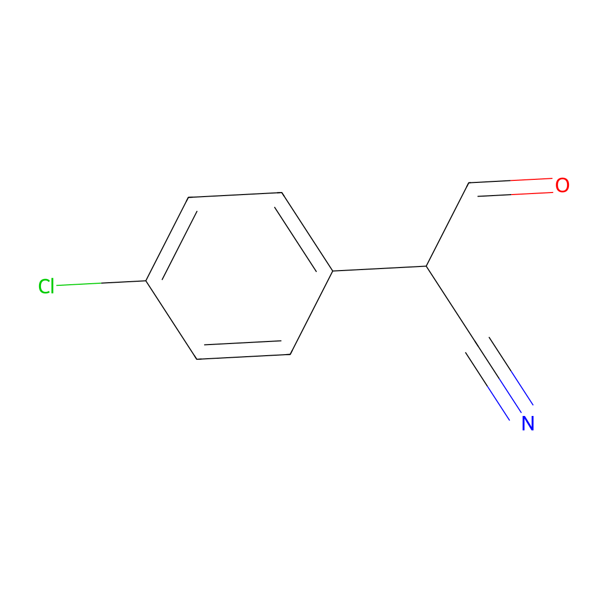 4-Chloro-alpha-formylbenzeneacetonitrile molecular structure, CAS 62538-21-0