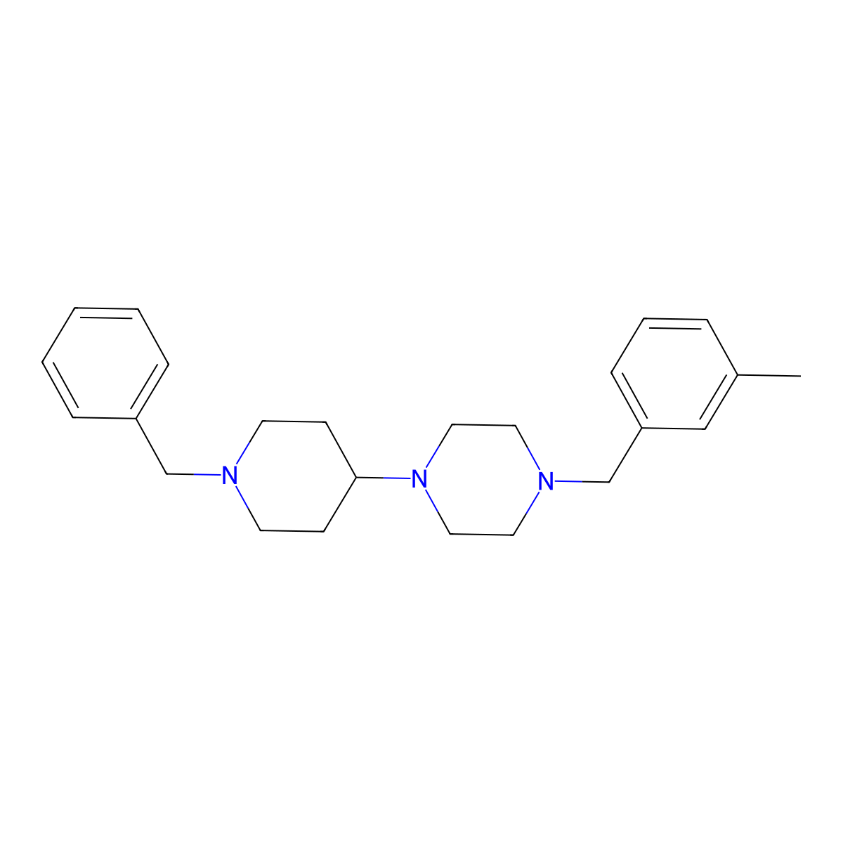 1-(1-Benzylpiperidin-4-yl)-4-[(3-methylphenyl)methyl]piperazine molecular structure, CAS 625381-33-1