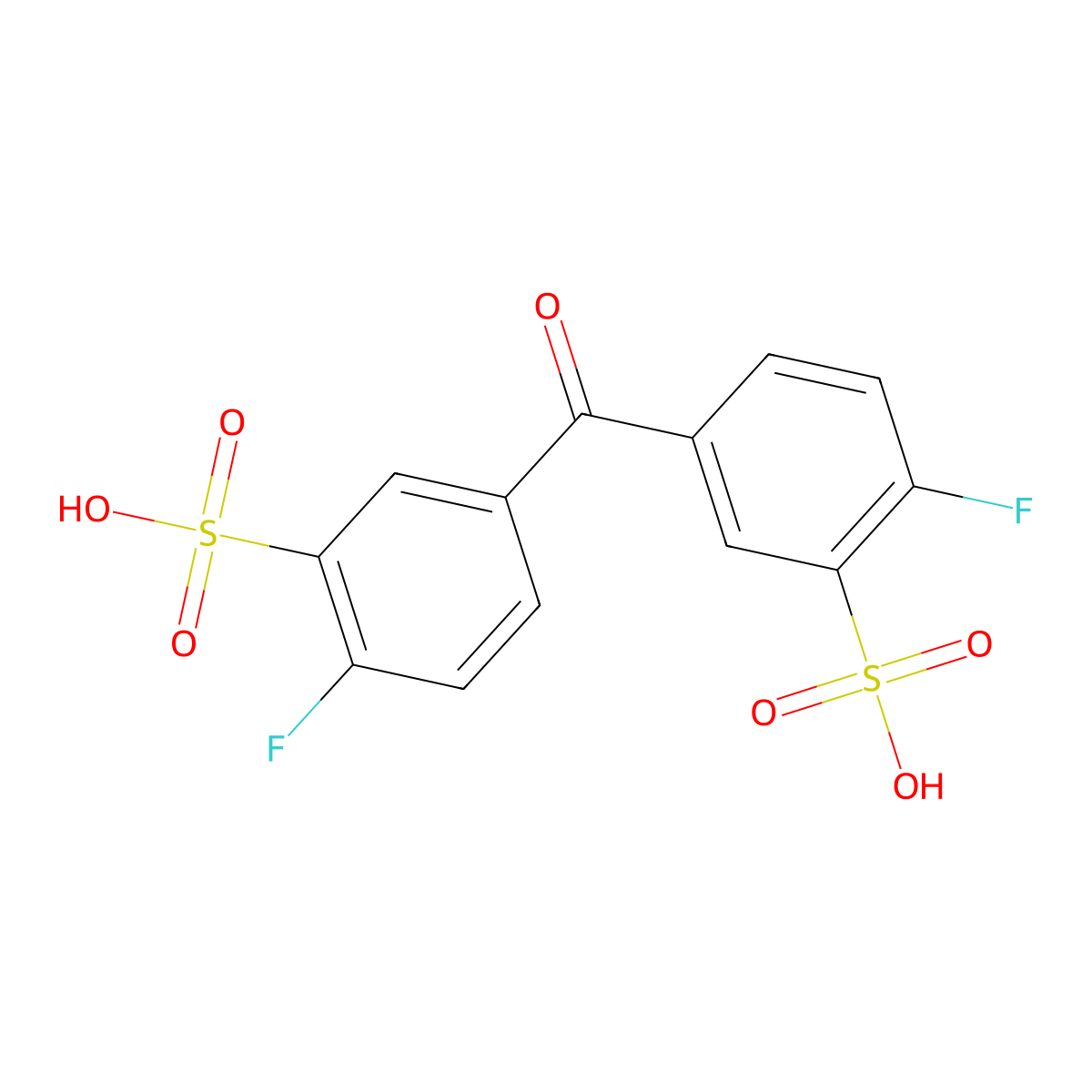 2-Fluoro-5-(4-fluoro-3-sulfobenzoyl)benzenesulfonic acid molecular structure, CAS 625392-06-5