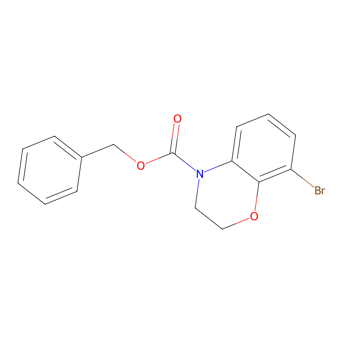 benzyl 8-bromo-3,4-dihydro-2H-1,4-benzoxazine-4-carboxylate molecular structure, CAS 625394-45-8