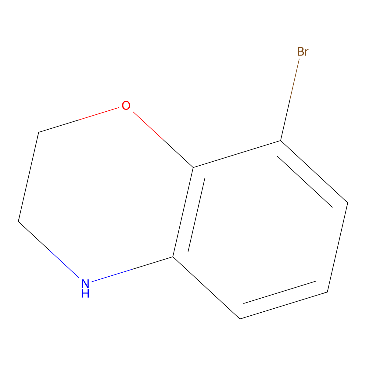 8-Bromo-3,4-dihydro-2H-1,4-benzoxazine molecular structure, CAS 625394-65-2