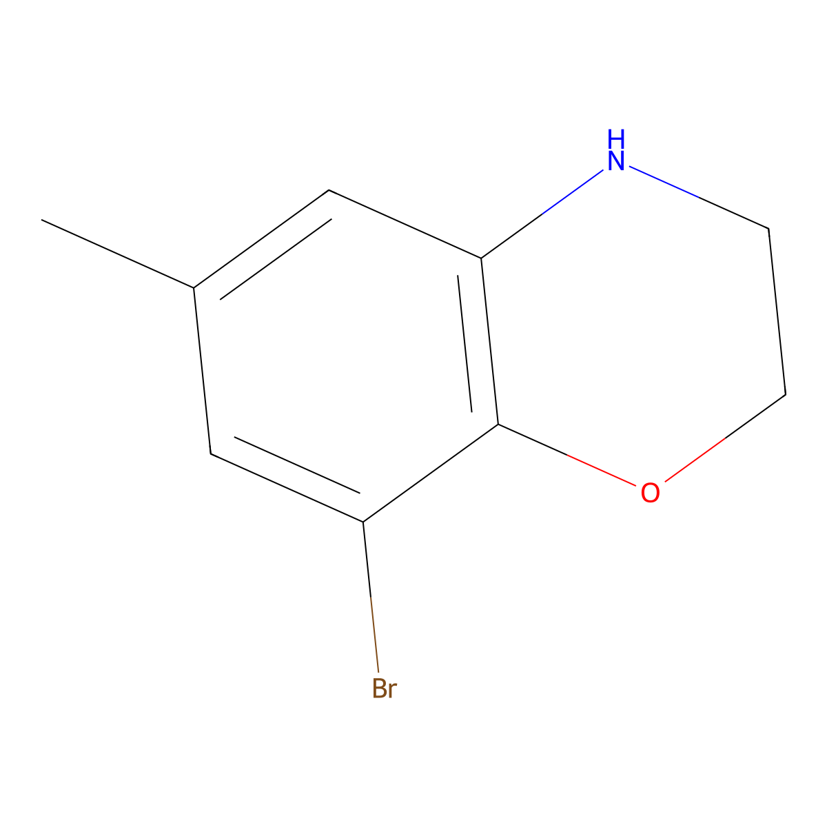 8-Bromo-6-methyl-3,4-dihydro-2h-1,4-benzoxazine molecular structure, CAS 625394-68-5