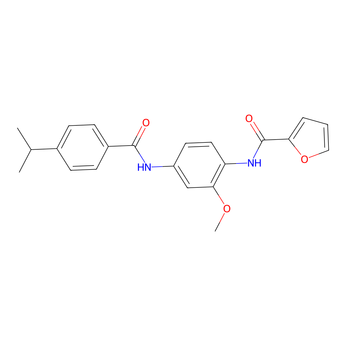 N-[2-methoxy-4-[(4-propan-2-ylbenzoyl)amino]phenyl]furan-2-carboxamide molecular structure, CAS 625395-17-7