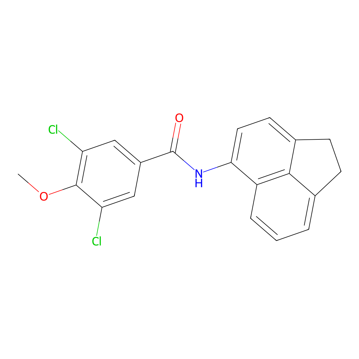 3,5-dichloro-N-(1,2-dihydroacenaphthylen-5-yl)-4-methoxybenzamide molecular structure, CAS 625395-37-1