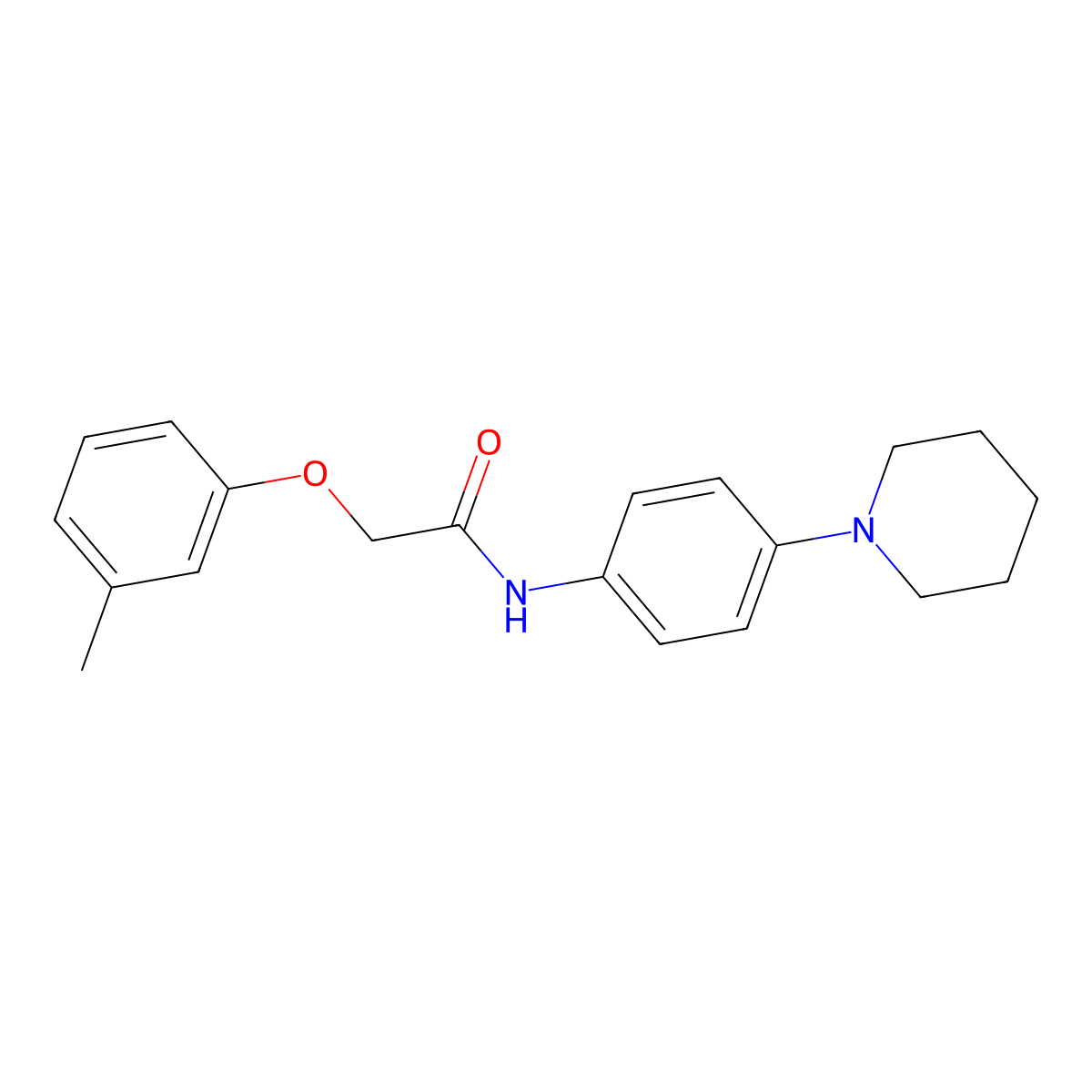 2-(3-methylphenoxy)-N-(4-piperidin-1-ylphenyl)acetamide molecular structure, CAS 625398-74-5