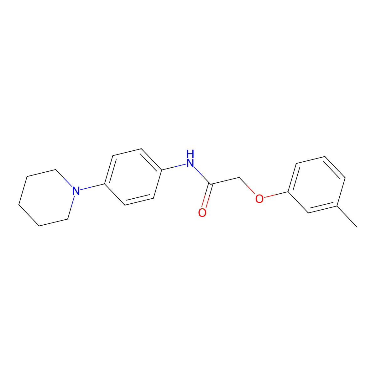 2-(3-methylphenoxy)-N-(4-piperidin-1-ylphenyl)acetamide molecular structure, CAS 625398-74-5