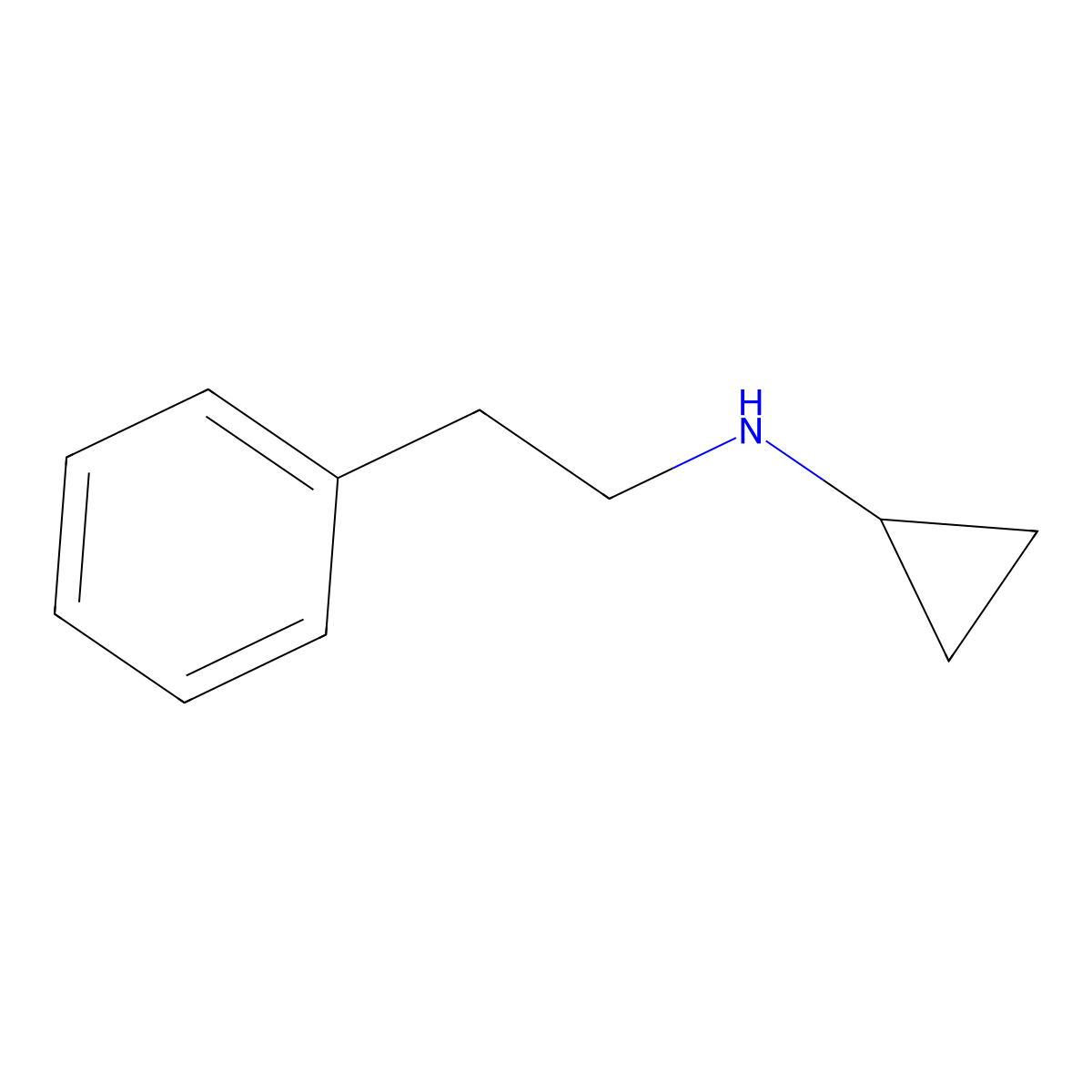 N-(2-phenylethyl)cyclopropanamine molecular structure, CAS 6254-90-6