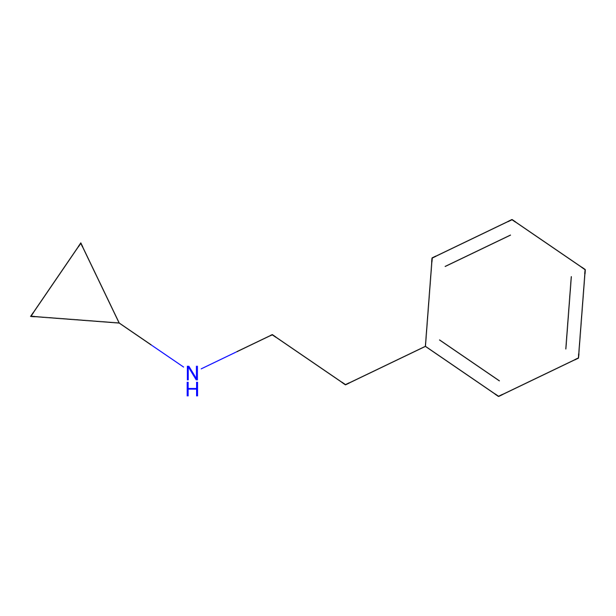 N-(2-phenylethyl)cyclopropanamine molecular structure, CAS 6254-90-6