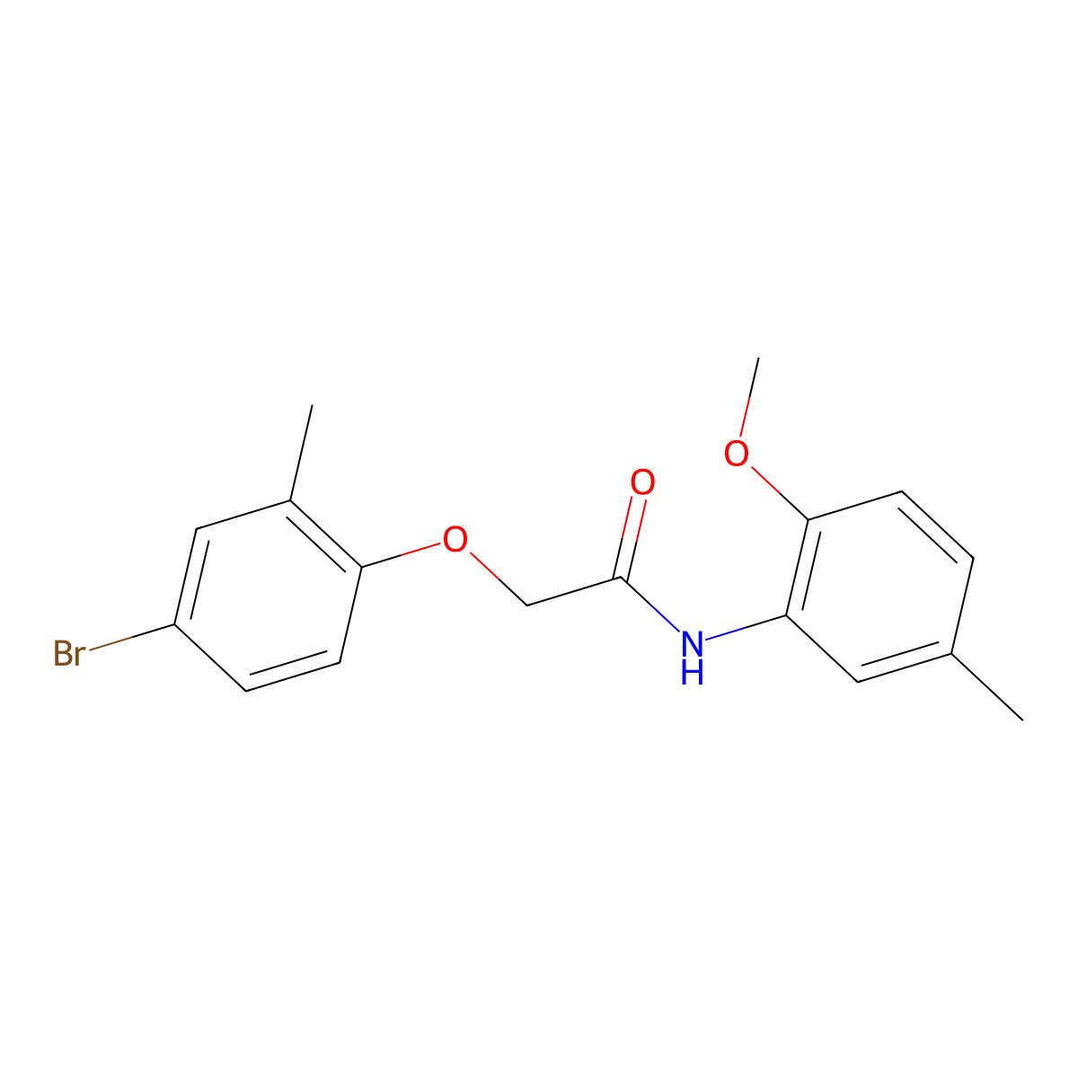 2-(4-bromo-2-methylphenoxy)-N-(2-methoxy-5-methylphenyl)acetamide molecular structure, CAS 625401-04-9