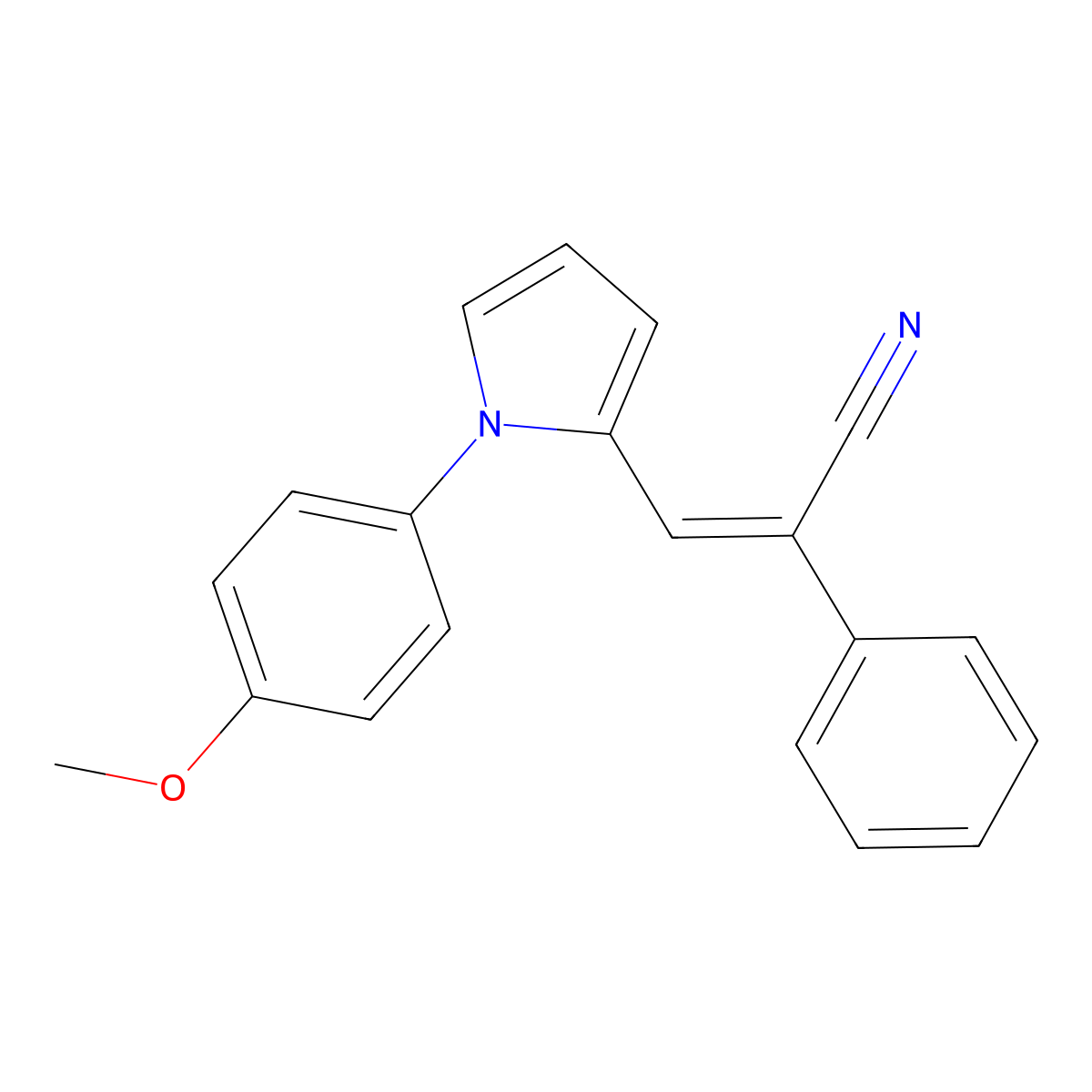 I+/--[[1-(4-Methoxyphenyl)-1H-pyrrol-2-yl]methylene]benzeneacetonitrile molecular structure, CAS 625401-83-4
