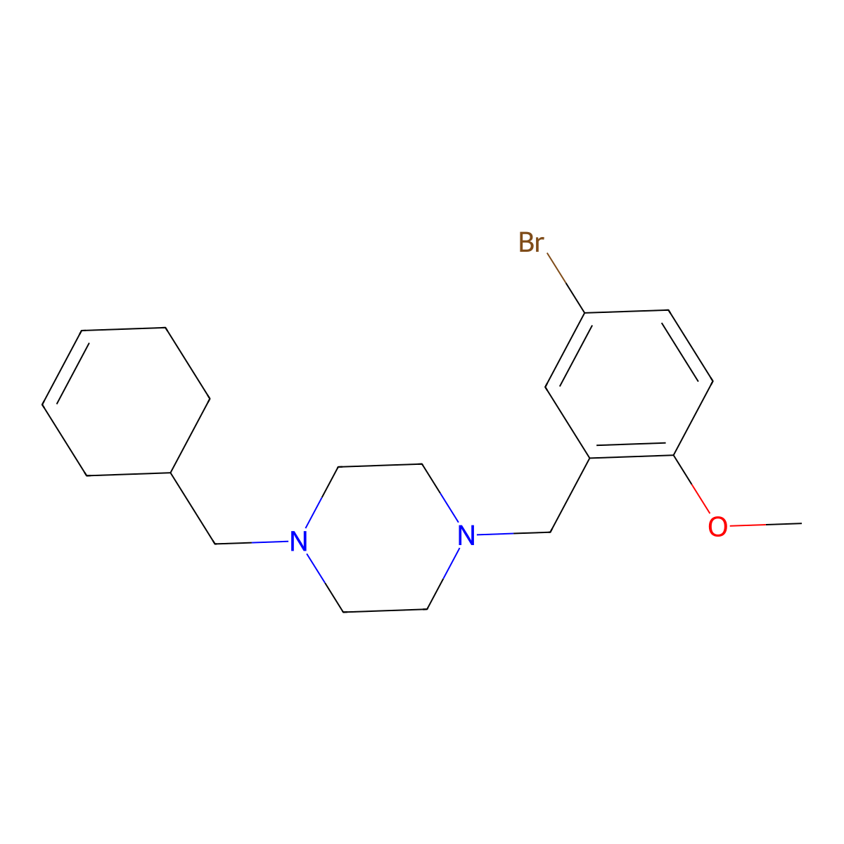 1-(5-Bromo-2-methoxybenzyl)-4-(cyclohex-3-en-1-ylmethyl)piperazine molecular structure, CAS 625403-08-9