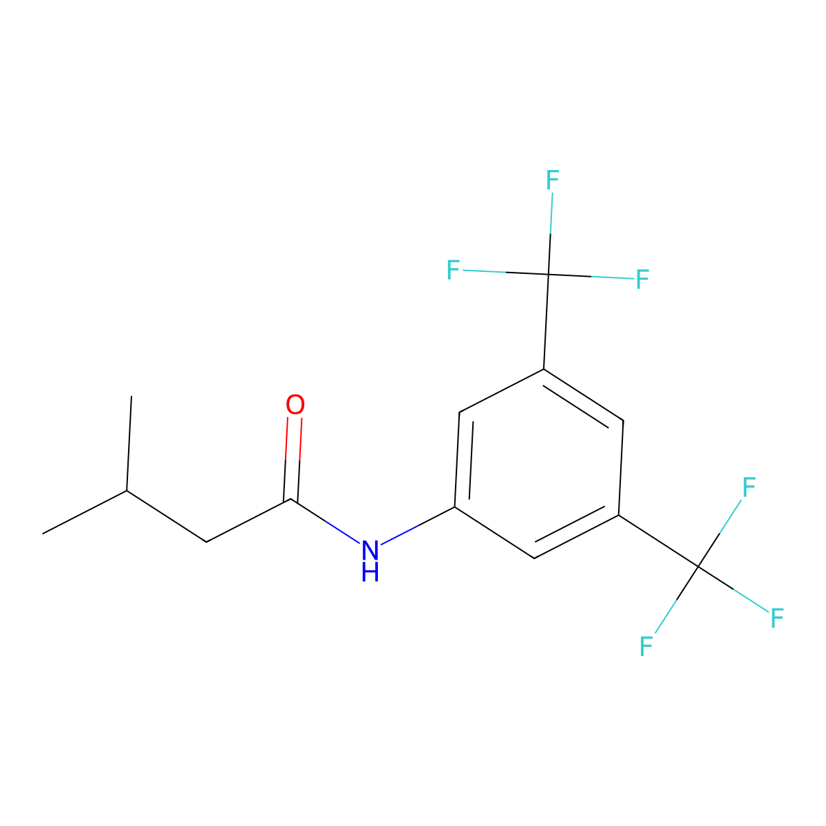 N-[3,5-bis(trifluoromethyl)phenyl]-3-methylbutanamide molecular structure, CAS 625403-24-9