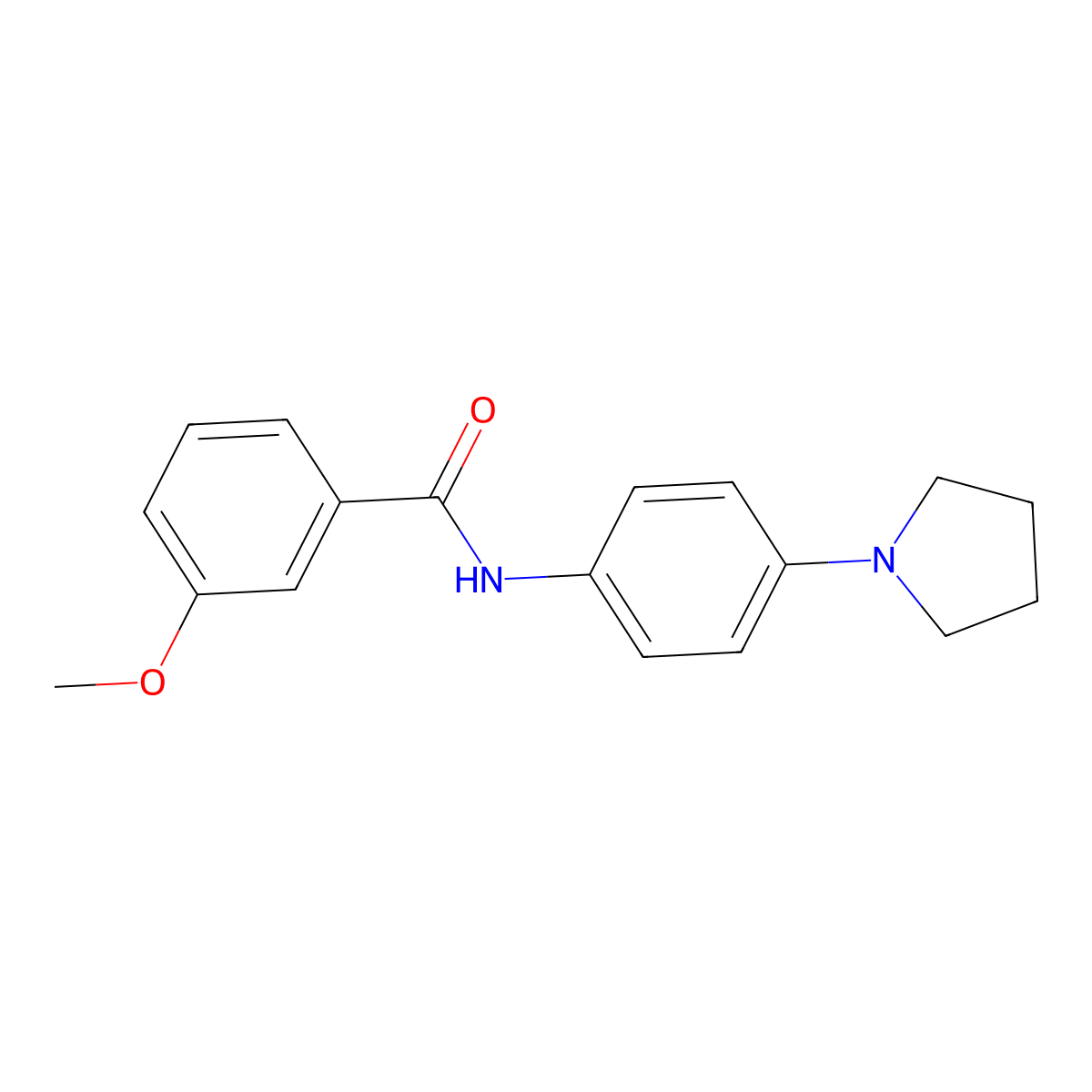 3-Methoxy-N-(4-(pyrrolidin-1-yl)phenyl)benzamide molecular structure, CAS 625403-59-0
