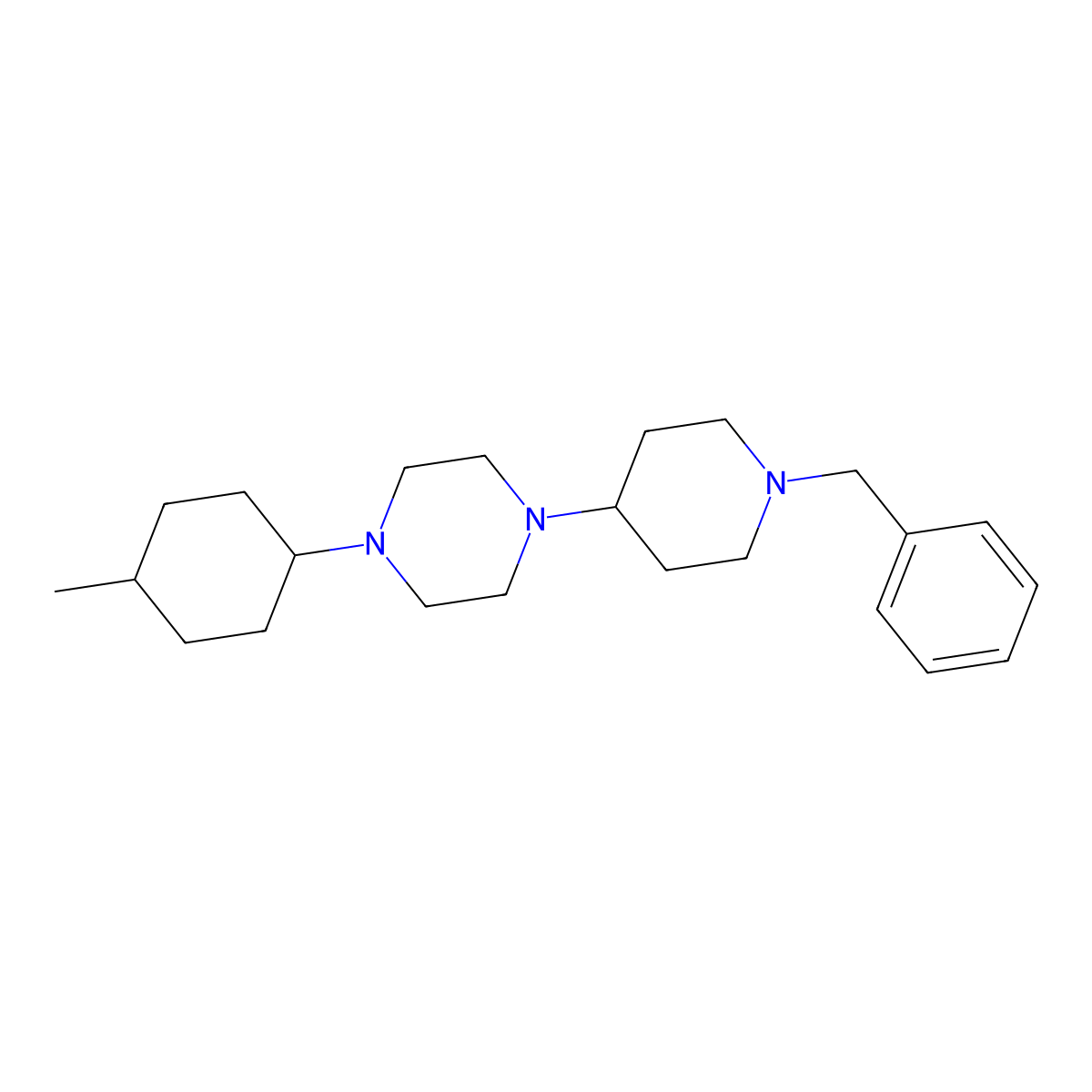 1-(1-Benzylpiperidin-4-yl)-4-(4-methylcyclohexyl)piperazine molecular structure, CAS 625405-33-6