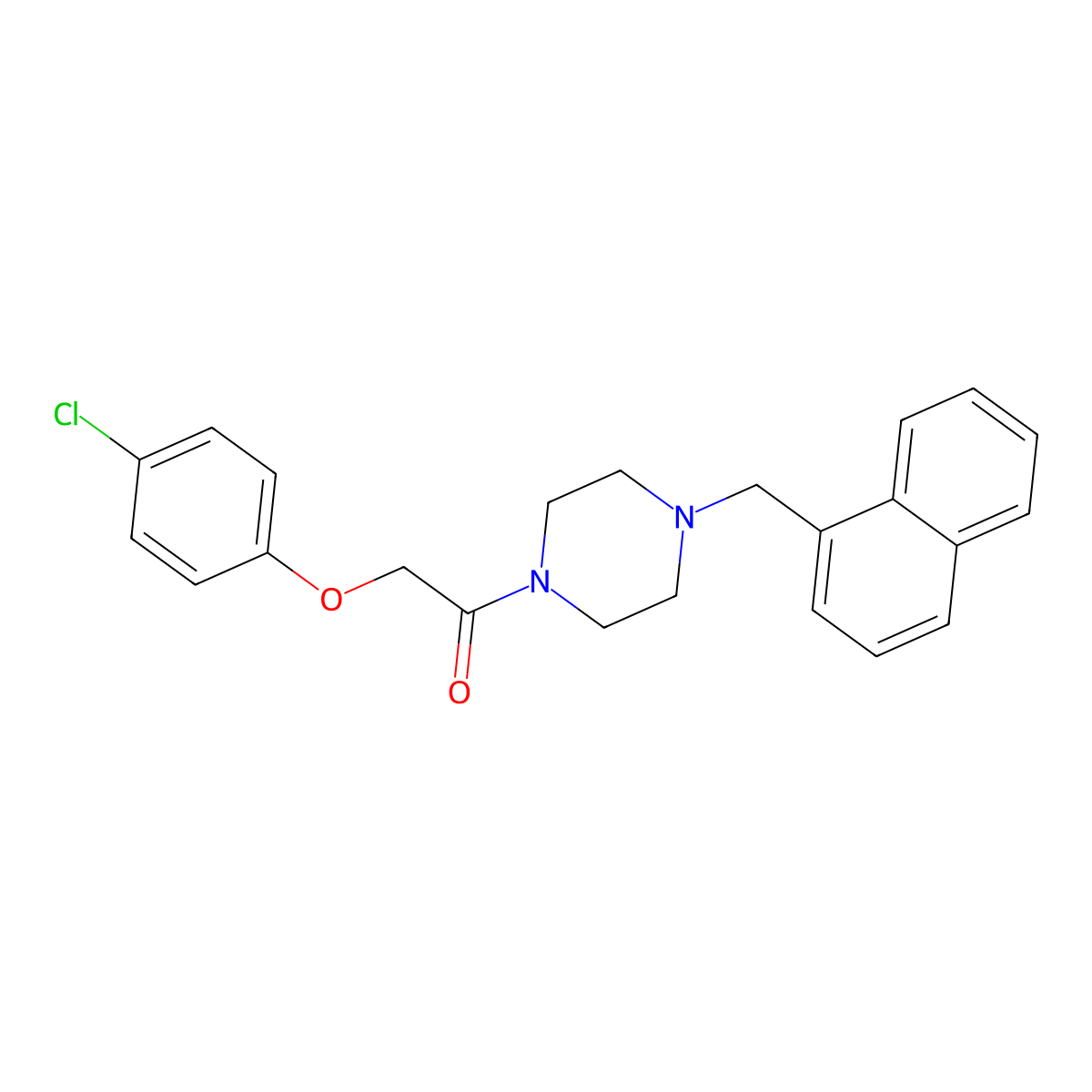 2-(4-Chlorophenoxy)-1-[4-(naphthalen-1-ylmethyl)piperazin-1-yl]ethanone molecular structure, CAS 625405-41-6
