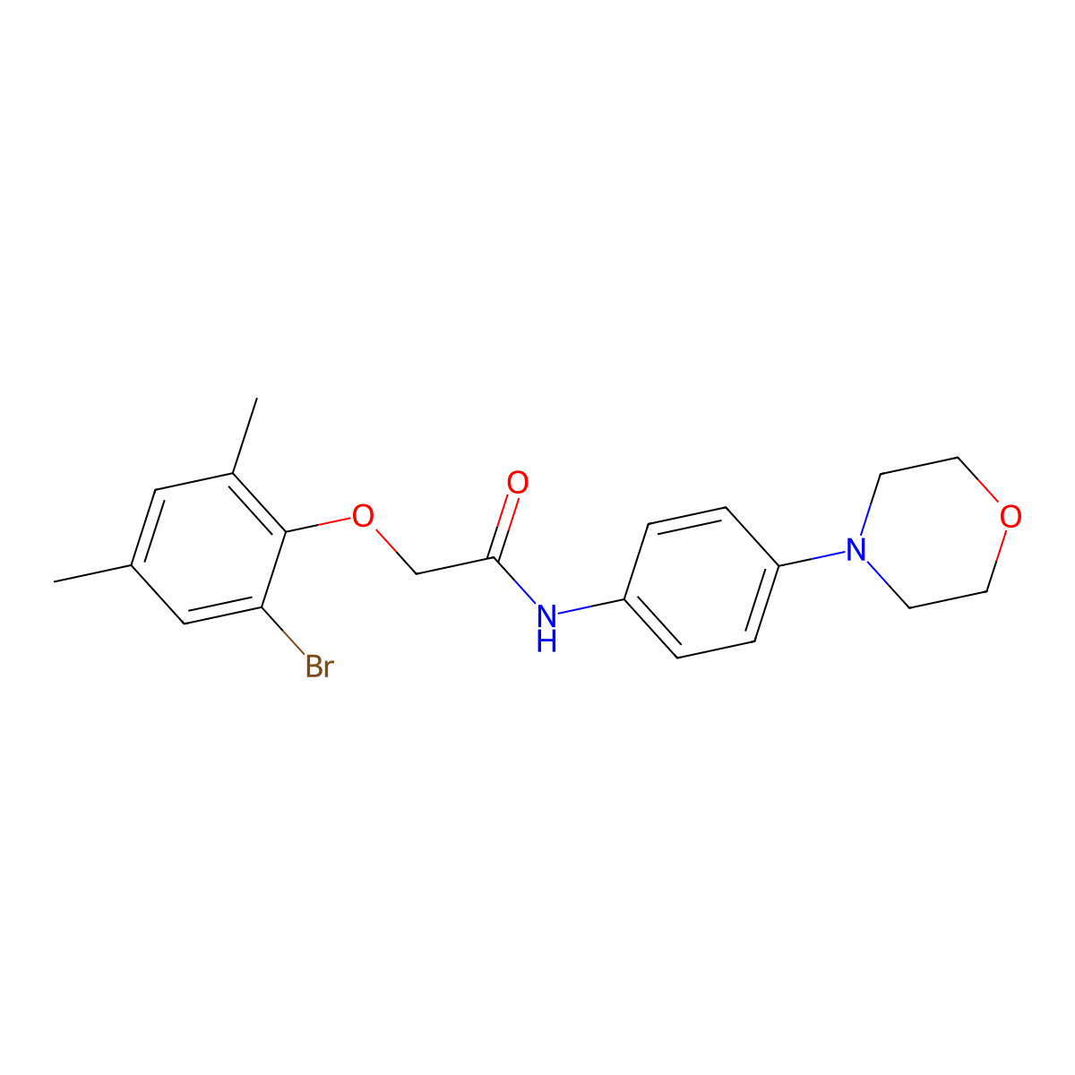 2-(2-bromo-4,6-dimethylphenoxy)-N-(4-morpholin-4-ylphenyl)acetamide molecular structure, CAS 625406-72-6
