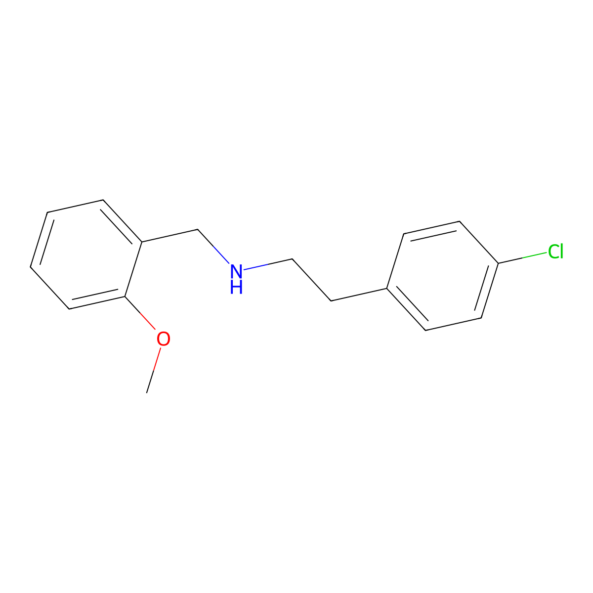 2-(4-chlorophenyl)-N-(2-methoxybenzyl)ethanamine molecular structure, CAS 625408-34-6