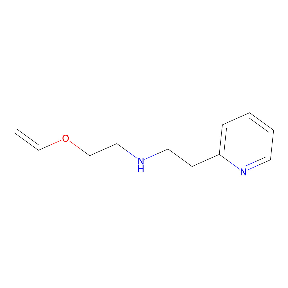 (2-Pyridin-2-yl-ethyl)-(2-vinyloxy-ethyl)-amine molecular structure, CAS 625410-03-9