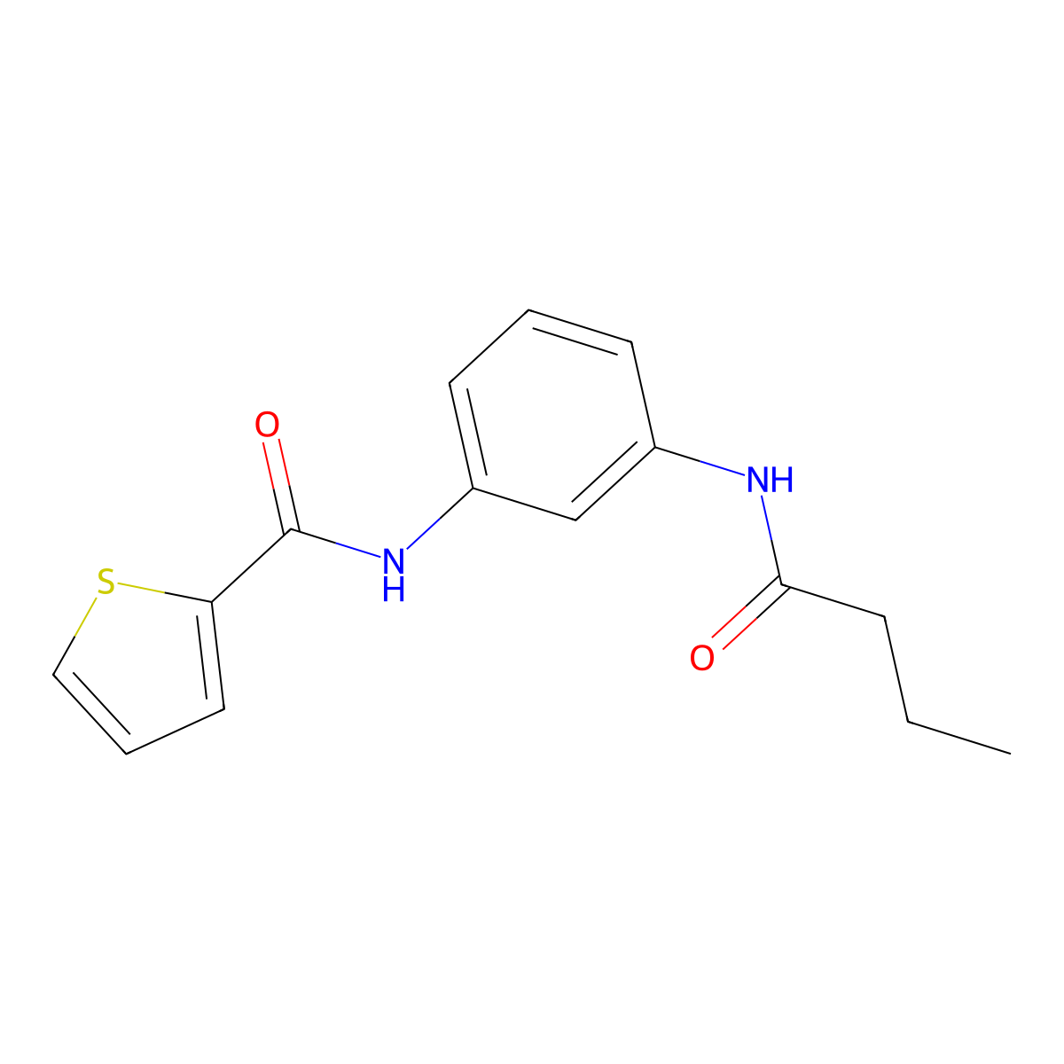 N-[3-(butanoylamino)phenyl]thiophene-2-carboxamide molecular structure, CAS 625410-37-9