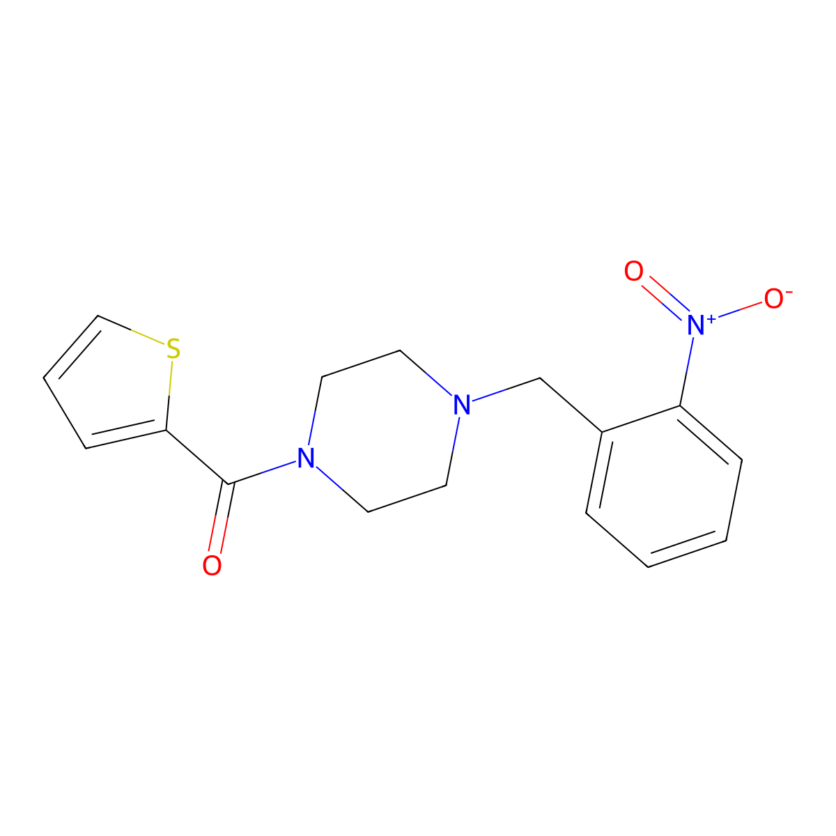 [4-[(2-Nitrophenyl)methyl]piperazin-1-yl]-thiophen-2-ylmethanone molecular structure, CAS 625411-23-6