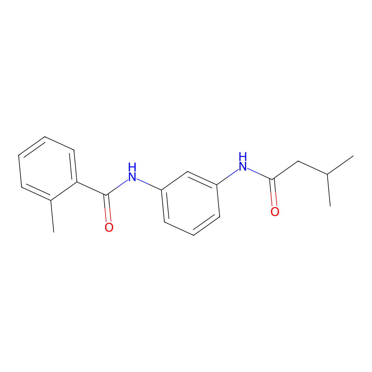 2-methyl-N-{3-[(3-methylbutanoyl)amino]phenyl}benzamide molecular structure, CAS 625411-76-9