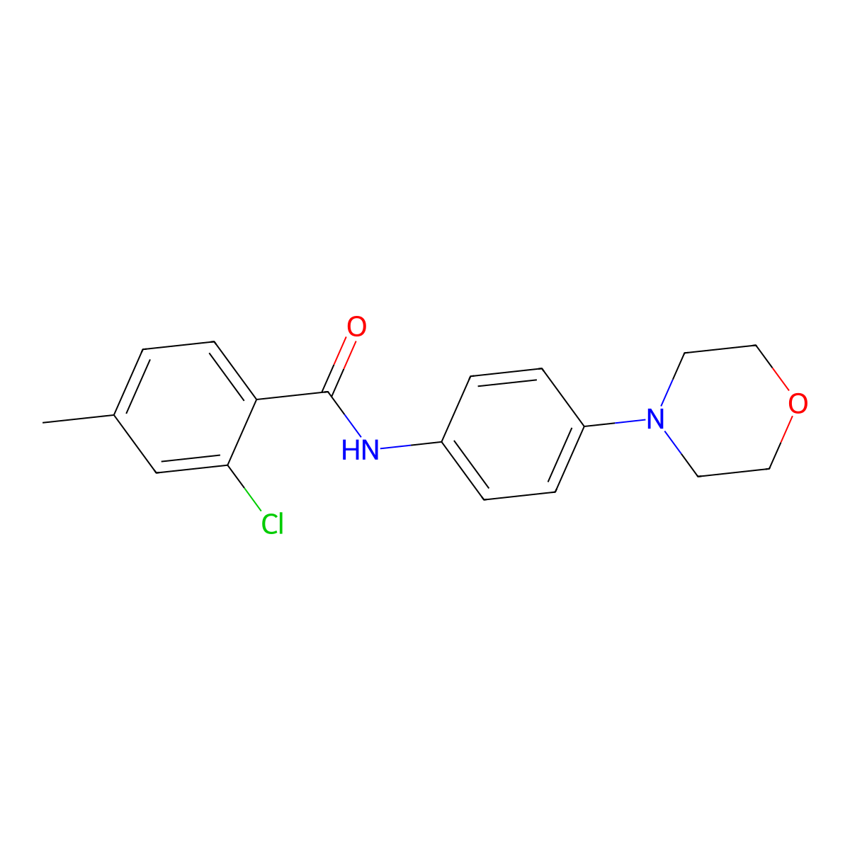 2-chloro-4-methyl-N-(4-morpholin-4-ylphenyl)benzamide molecular structure, CAS 625411-78-1