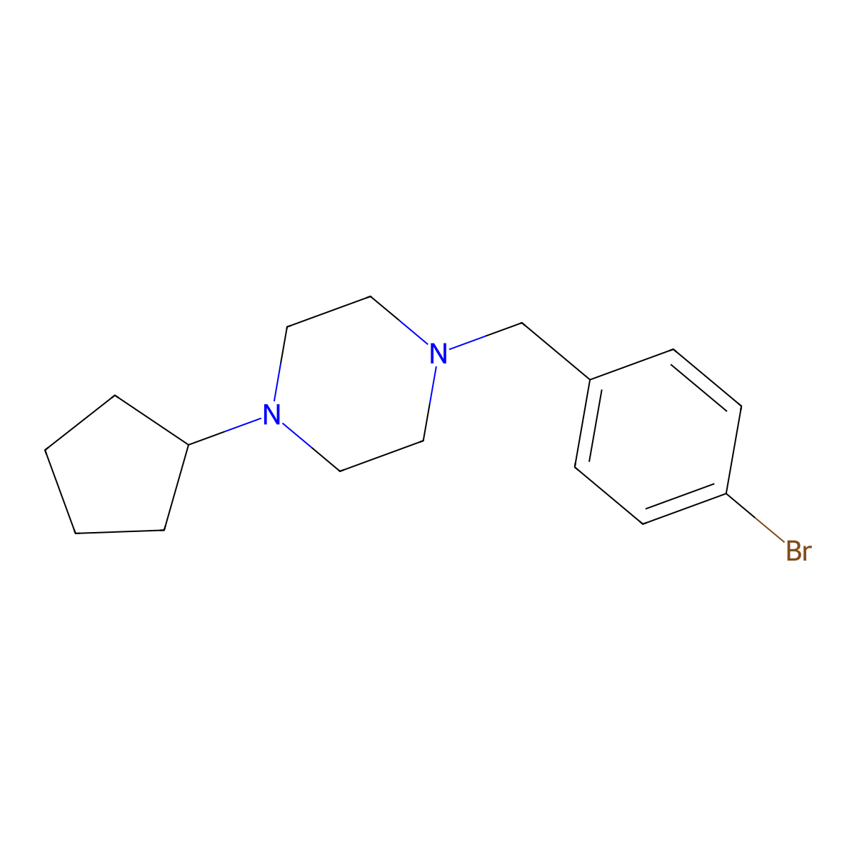 1-(4-Bromobenzyl)-4-cyclopentylpiperazine molecular structure, CAS 625412-18-2