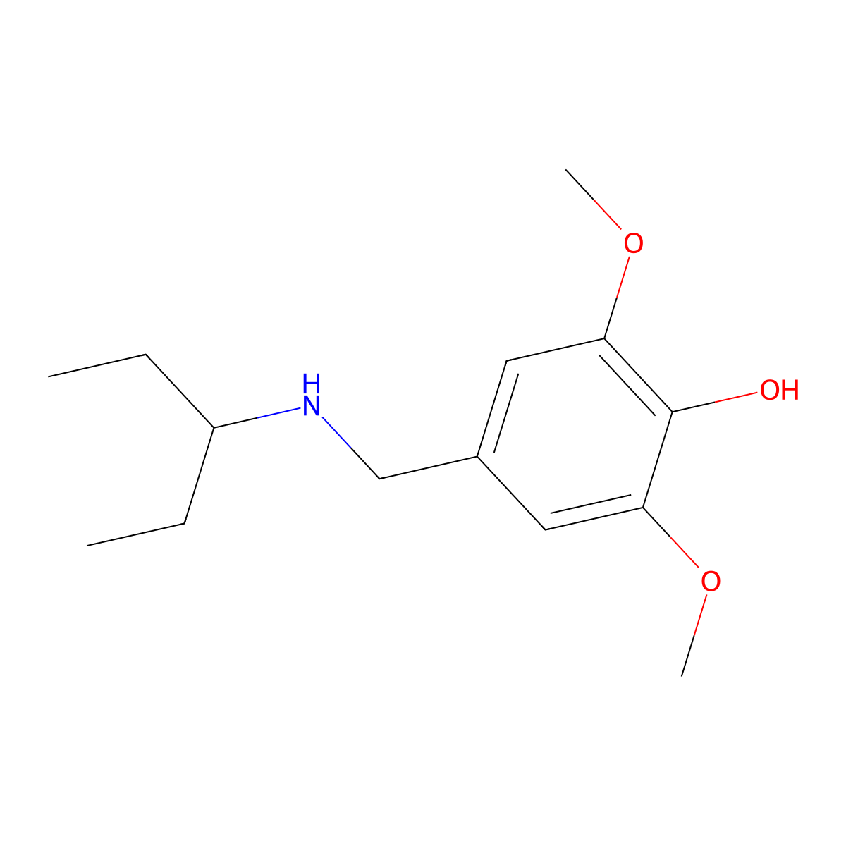 2,6-Dimethoxy-4-[(pentan-3-ylamino)methyl]phenol molecular structure, CAS 625412-38-6