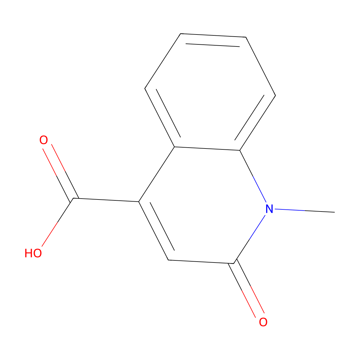 1-Methyl-2-oxo-1,2-dihydroquinoline-4-carboxylic acid molecular structure, CAS 62542-44-3