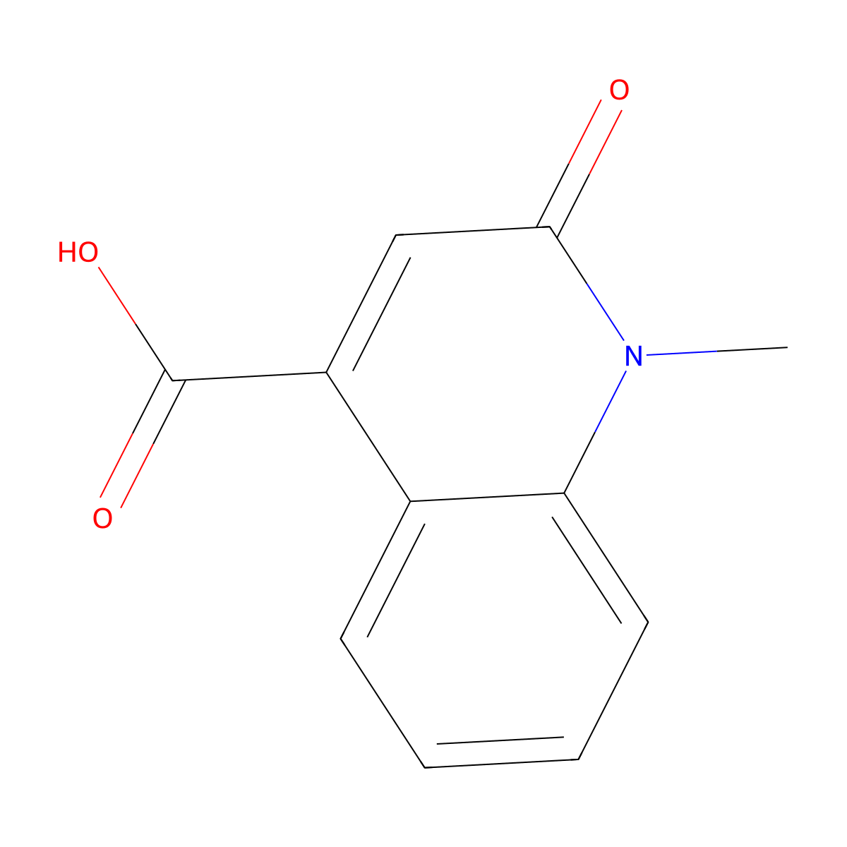 1-Methyl-2-oxo-1,2-dihydroquinoline-4-carboxylic acid molecular structure, CAS 62542-44-3