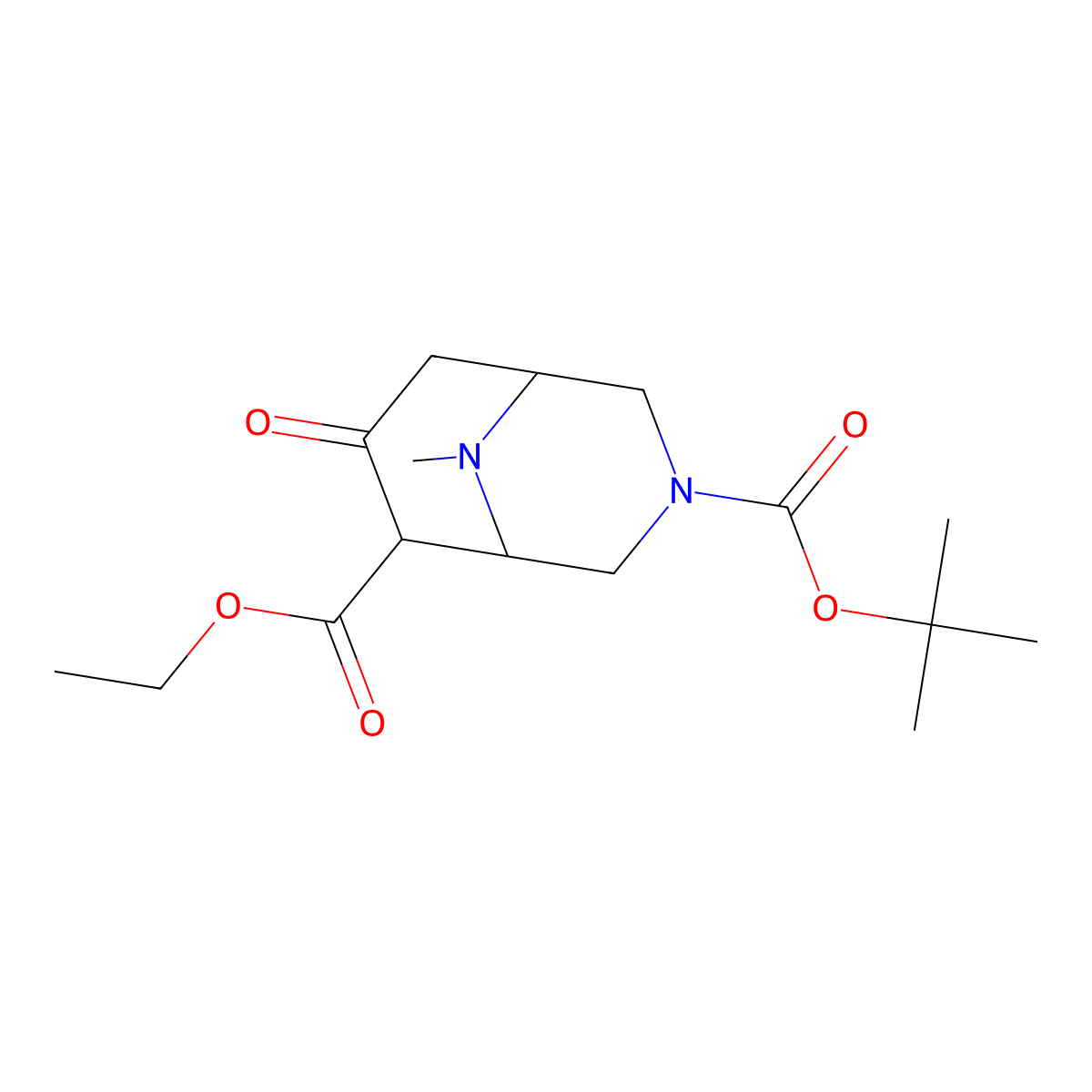 3-(Tert-butyl) 6-ethyl 9-methyl-7-oxo-3,9-diazabicyclo[3.3.1]nonane-3,6-dicarboxylate molecular structure, CAS 625434-04-0