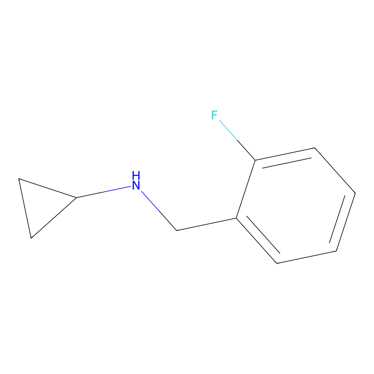 N-(2-fluorobenzyl)cyclopropanamine molecular structure, CAS 625435-02-1
