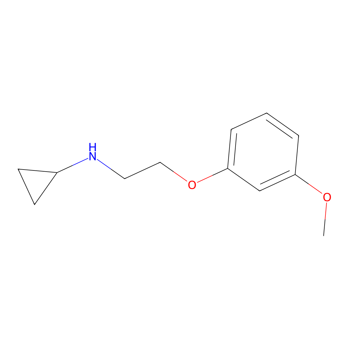 Cyclopropyl-[2-(3-methoxyphenoxy)ethyl]amine molecular structure, CAS 625435-53-2